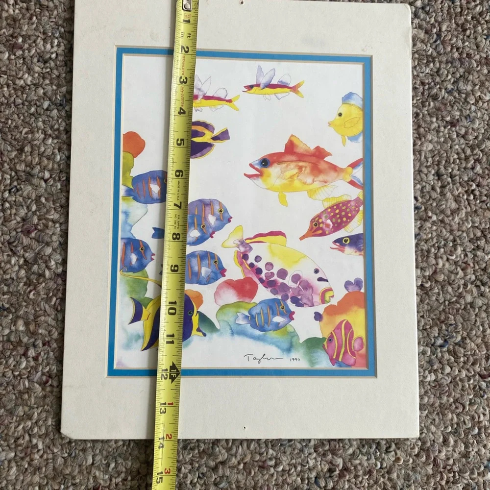TRACY TAYLOR ARTIST FISH & CHIPS AUTHENTIC 1990 ART PRINT 14 X 11 in SEALED